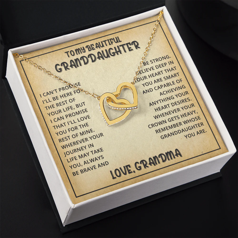 [ALMOST SOLD OUT] Interlocked Hearts Necklace- Granddaughter Love Grandma - Image 4