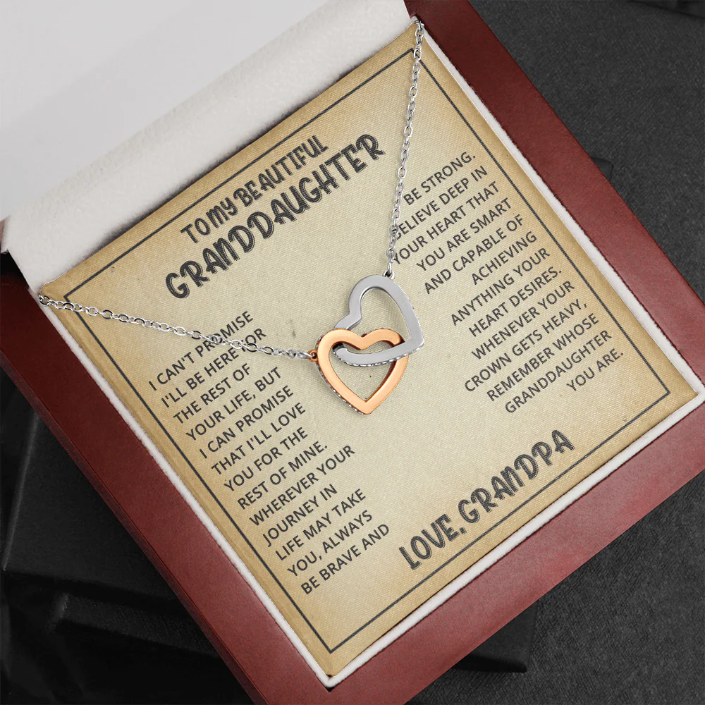Granddaughter Promise - Interlocked Hearts Necklace - Image 7