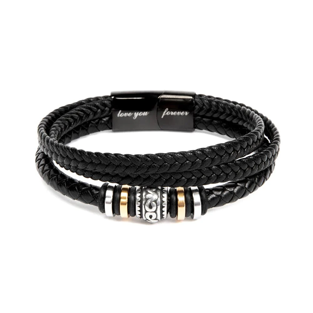 ZIAVIA | To My Grandson - LOVE YOU FOREVER - MEN'S LEATHER BRACELET - Image 8