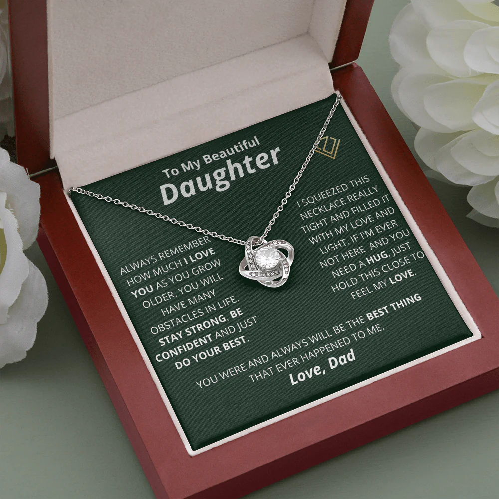 Vesta Knot Necklace - Daughter Stay Strong - From Dad - Image 4