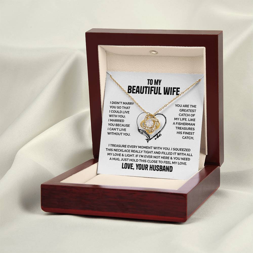 ZIAVIA | To My Beautiful Wife | I can't live without you | Vesta Knot Necklace - Image 7