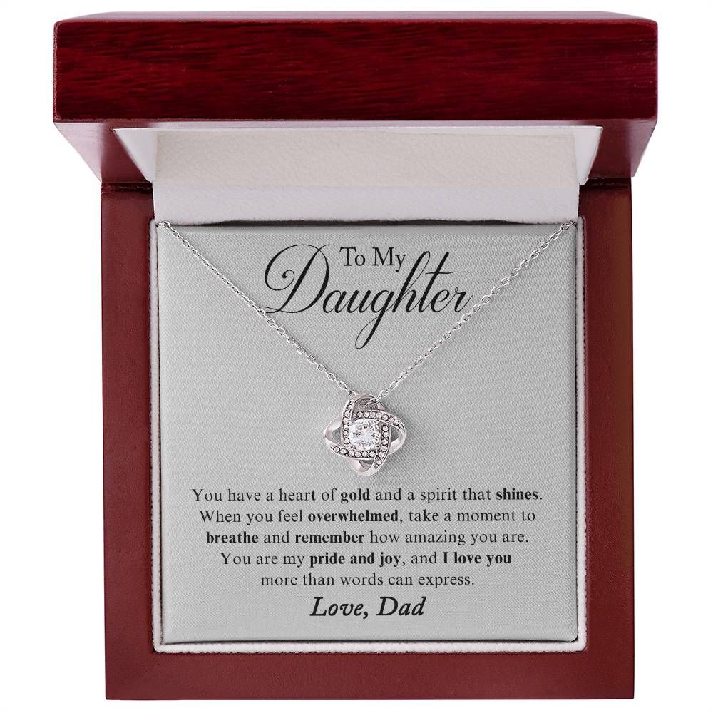 ZIAVIA  |  Vesta Knot Necklace  |  Daughter Heart Of Gold - Image 3